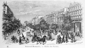 Utsikt over Variety Theatre på Boulevard Montmartre. av Unknown artist