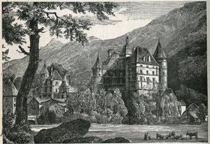 Utsikt over slottet Vizille i Isere. av Unknown artist