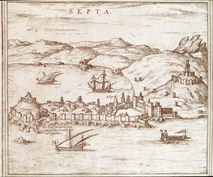 Utsikt over byen Ceuta av Unknown artist