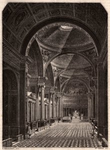 Utsikt over interiøret i Madeleine-kirken i Paris i 1843, kort tid etter at den åpnet for tilbedelse av Unknown