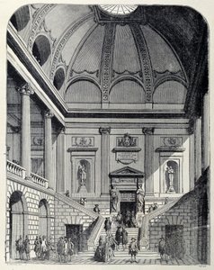 Utsikt over vestibylen og trappen til teateret i Bordeaux under Louis XV - i "Frankrike og franskmennene gjennom århundrene"". av Unknown artist