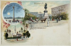 Utsikt over Alexandria - postkort, sent på 1800-tallet av Unknown artist