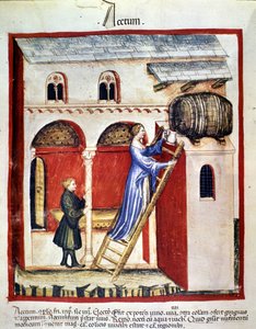 Eddikproduksjon. Belysning fra melking av medisin og diett "" Tacuinum sanitatis"" av Unknown artist