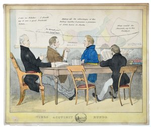 Vires Acquirit Eundo (Vi samler krefter mens vi går), ca. 1835 (håndfarget litografi på papir) av Unknown artist