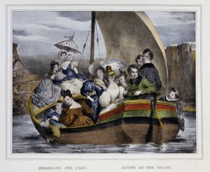 Gå på vannet - litografi, deb. 1800-tallet av Unknown artist