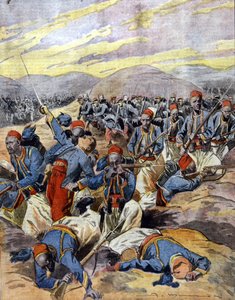 Krig 1914–1918: Afrikanske ryttere fra den franske kolonihæren i sanddynene i Flandern. 1914. av Unknown Artist