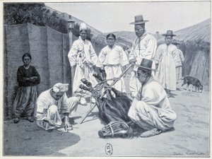 Måte å hente en hest i Korea - gravering av Unknown artist