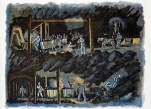 Arbeid i kullgruven av Unknown artist