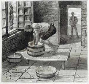 Work of the Tomme av en ostemaker fra Auvergne - i "" The wonders of the industry"" av Louis Figuier av Unknown artist