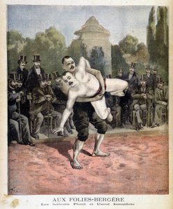 Brytere Pierri og Ussouf Ismaillolo ved Folies Bergeres i Paris. I Le petit journal, 31.03.1895. av Unknown artist