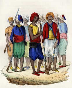 Zouaves, indigenous tirailleurs of the French army of Africa, trained in 1830. In “” Storia d