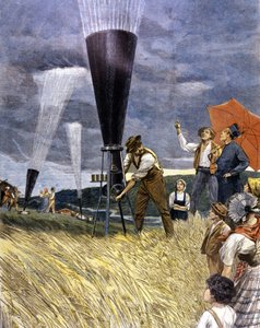 tønne mot haglet fra vinbøndene i Italia i 1899. av Unknown artist