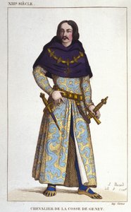 drakt av Chevalier de la Cosse de Genet posterieur til år 1365. gravering av 1830 av Unknown artist