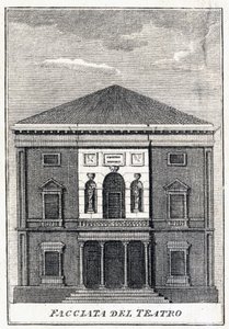 fasade til Fenice-teateret i Venezia på midten av 1800-tallet. av Unknown artist
