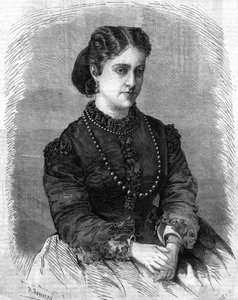 portrett av Adelina Patti. Italiensk sanger (1843 til 1919) Gravering av 1864. av Unknown artist