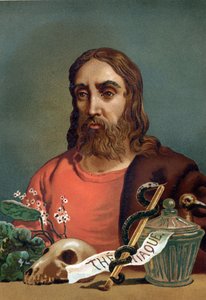 portrait of Claude Galien (Klaudios Galenos or Claudio Galeno or Claudius Galenus or Galen, v. 131 - v. 201), Greek physician. after “La Ciencia y sus Hombres” by Louis Figuier. Barcelona 1881 av Unknown artist