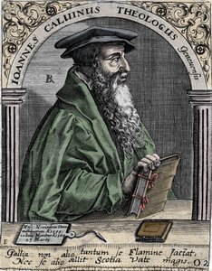 portrett av Jean Calvin (1509-1564), fransk religiøs reformator og forfatter. av Unknown artist