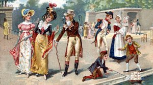 Tuileriehagen på slutten av 1700-tallet. Liebig-kromolitografi fra 1800-tallet av Unknown artist