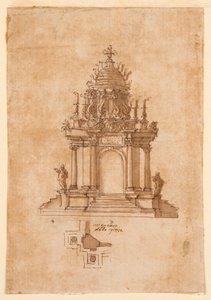 Tegning, Katafalk, ca. 1631 av Unknown artistUnknown artist