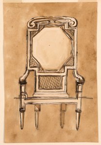 Tegning, Stol, 1780–1790 av Unknown artistUnknown artist