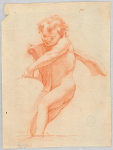 Tegning, barn som støtter en gjenstand eller struktur, 1750–1800