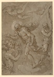 Tegning, Kristus i limbo, 1625–1628 av Unknown artistUnknown artist
