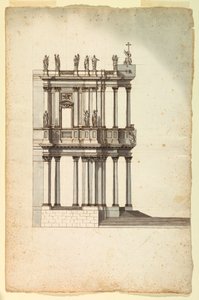Tegning, kopi av konkurransedesign av Vanvitelli for fasaden til S. Giovanni i Laterano, 1763, etter en tegning fra 1732