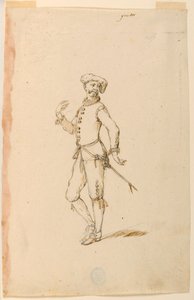 Tegning, kostymedesign: En kaptein for en ballett, ca. 1720