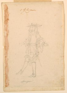 Tegning, kostymedesign: En franskmann til ballett, ca. 1790 av Unknown artistUnknown artist