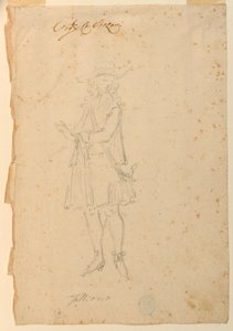 Tegning, kostymedesign: En verdensmann til en ballett, ca. 1720
