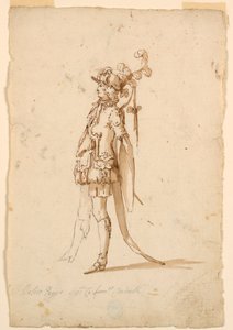 Tegning, kostymedesign: En side til en ballett, ca. 1720