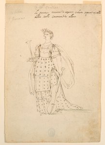 Tegning, kostymedesign: Poesi for en ballett, ca. 1720 av Unknown artistUnknown artist