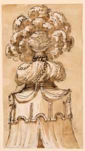 Tegning, topp av en baldakin, ca. 1790 av Unknown artistUnknown artist