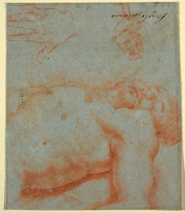 Tegning, Død Kristus, 1600-tallet – tidlig 1700-tall av Unknown artistUnknown artist