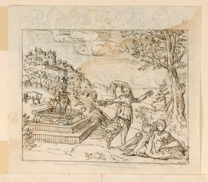 Tegning, Thisbes død, 1600–1625