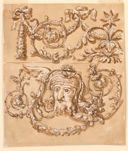 Tegning, dekorasjon av en frise, 1700- og 1800-tallet av Unknown artistUnknown artist