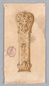 Tegning, design av et håndtak, 1600- og 1800-tallet av Unknown artistUnknown artist