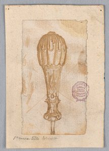 Tegning, design av et håndtak, 1600- og 1800-tallet av Unknown artistUnknown artist