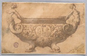 Tegning, design for en bolle, 1600- og 1800-tallet av Unknown artistUnknown artist