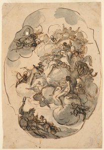 Tegning, design for et tak, 1600- og 1800-tallet av Unknown artistUnknown artist