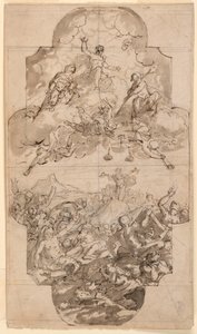Tegning, design for et tak i en kirke, 1700–1750