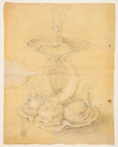 Tegning, design for et midtpunkt, 1630–60 av Unknown artistUnknown artist