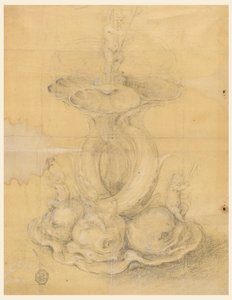 Tegning, design for et midtpunkt, 1630–60 av Unknown artistUnknown artist