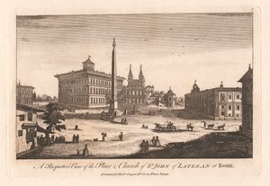 En perspektivisk utsikt over stedet og kirken St. John of Lateran i Roma av Unknown artist