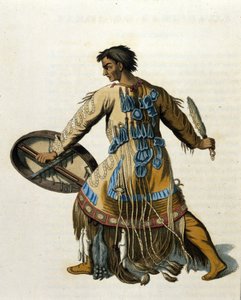 En sibirsk sjaman. 1800-talls gravering. av Unknown artist