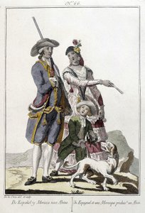 En spansk og en maurer føder en alvin - gravering av Unknown artist