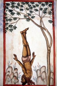 En side fakir fra manuskriptet (ms.8300) "History of Mogol"" (Moghul eller Moghol) av Stefano Nivibus Cardeira. 18. århundre. Bibloteca marciana, Venezia av Unknown artist