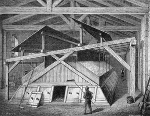 En saltovn i Lorraine. I ""Marvels of industry"" av Louis Figuier. av Unknown artist