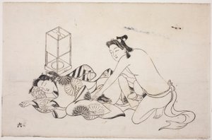 Et ark fra et shunga-album av Unknown artist