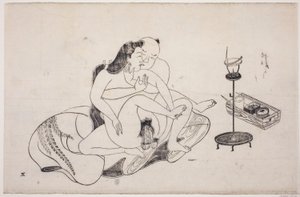 Et ark fra et shunga-album av Unknown artist